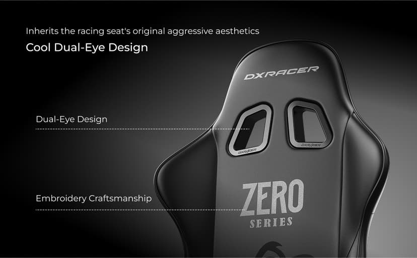 DXRacer Formula L Ergonomic Gaming Chair for Adults, Reclining Video Office Computer Chair with Lumbar Support and Headrest, Racing Style Height Adjustable (PVC Synthetic Leather, Zero)