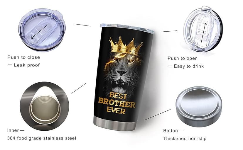 Best Gifts for Brother, Fathers Day/Christmas/Birthday Gift for Brothers Adult Tumblers 20oz, Big Brother Gifts from Sister Coffee Mug, Funny Gift for Older/Little Brothers Cup