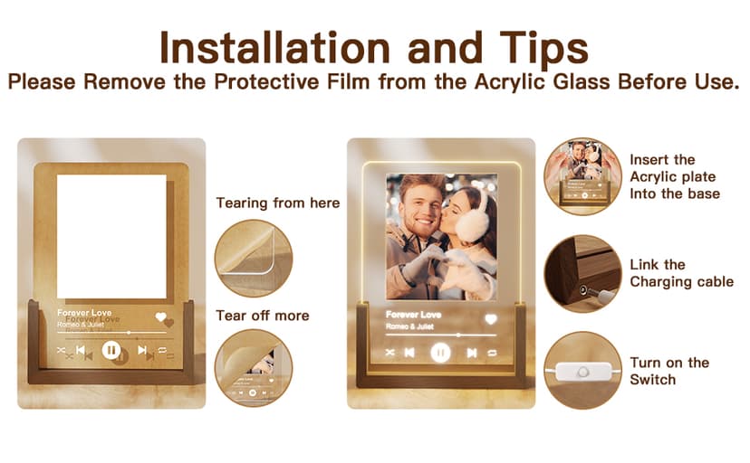 Personalized Dad Gifts for Fathers Day, Custom Fathers Day Gift from Daughter Son Kids, Customized Dad Gifts for Husband from Wife, Unique Best Dad Picture Frame with Your Photos