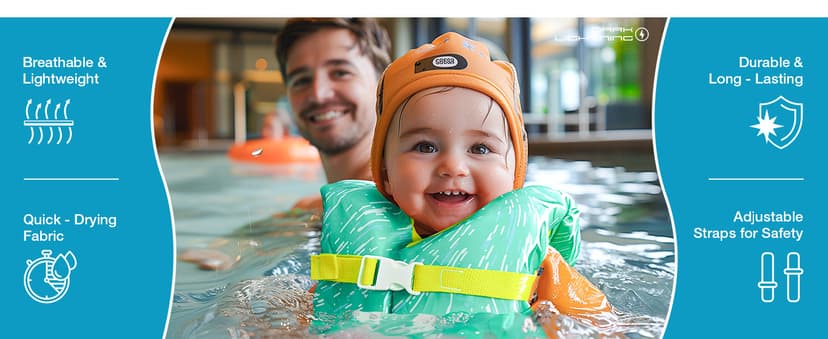 Dark Lightning USCG Approved Infant Life Jacket 0-30 lbs, Toddler Swim Vest and Baby Life Vest for 1-3 Years, 20-30 lbs, Headrest, Leg Strap and Grab Handle