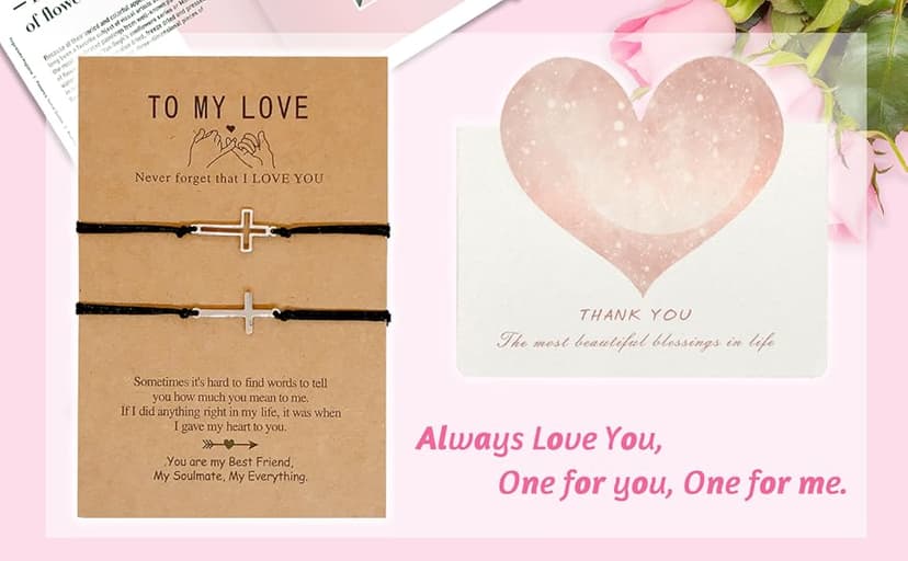 Couples Bracelets Matching Bracelets for Couples Relationship Bracelets for Bf and Gf Cross Bracelet for Best Friends for Him and Her Boyfriend Girlfriend Bracelets