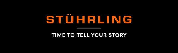 Stuhrling Original Mens Automatic Skeleton Watch - Black Leather Strap, Mechanical Silver Executive Watch