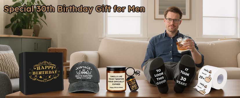30th Birthday Gifts for Men, 30th Men’s Birthday Gifts for Men Who Have Everything Vintage 1996 Whiskey Glass Baseball Cap 30 Year Old Funny Personalized Birthday Gifts for Him Husband Boyfriend Dad B0FVFCPSLS