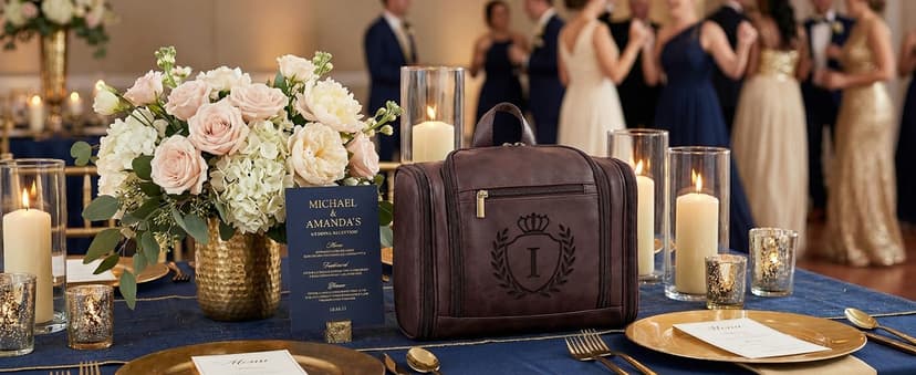 Large Hanging Leather Dopp Kit Engraved Monogram Brown Waterproof Bathroom Shaving Grooming Accessory|Luxury Unique Male Gift Personalized Gifts for Men Dad Father Birthday Toiletry Travel Bag J B0GL21B7QQ