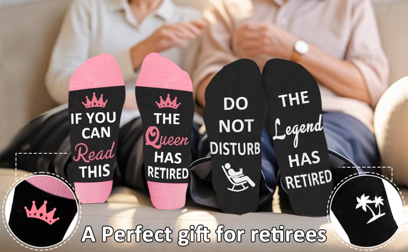 Juesly Retirement Gifts for Women, Funny Socks Retirement Gifts for Woman Box Ready for Present B0F128HDDQ