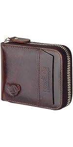 Admetus Mens RFID Blocking Wallets Zipper Leather Wallet for Men Bifold RFID Card Holder