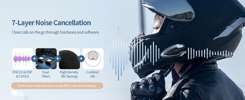 JESIMAIK Motorcycle Helmet Bluetooth Headset, 10-Rider Mesh Helmet Communication System, Anti-Theft Magnet Mount, 23H Battery Life, Glove-Friendly Anti-mistouch Intercom, Music Sharing, Black,(1 Pack)