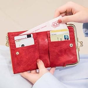 AOXONEL Womens Wallet Small Rfid Ladies Compact Bifold Leather Vintage Coin Purse With Zipper and Kiss Lock