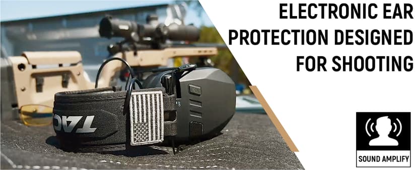Shooting Earmuff, Ear Protection for Gun Range, Active Noise Reduction NRR 23dB For Hearing Protection