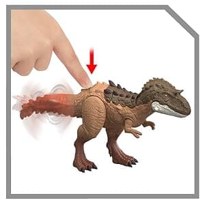 Mattel Jurassic World Dinosaur Figure Toy, Gigantic Thrashers Large Stegosaurus with 2 Attack Action & Evolve Feature, Digital Play