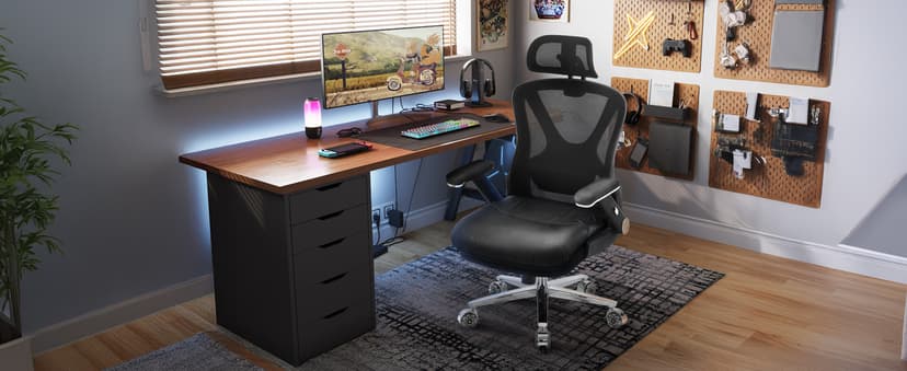 750lbs Ergonomic Office Chair,Upgrade Big and Tall Office Chairs for Heavy People,Mesh High Back Desk Chair with 5D Flip Arms Large Wheels,Adjustable Headrest & Lumbar Support,Wide Chairs