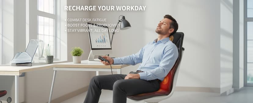 Vibration Back Massager with Heat, Seat Massager with 9 Vibrating Motors & 5 Modes, Chair Massager Cushion, Massage Pad for Chair, Office, Gifts for Mom
