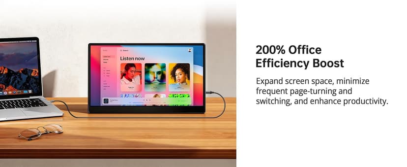 UFYQL Portable Monitor 15.6-inch FHD 1080P Ultra-Slim Travel External Monitor HDR IPS Gaming Display with Kickstand &Speakers USB-C HDMI Plug&Play,for Laptop PC Phone PS4/5 Xbox Switch