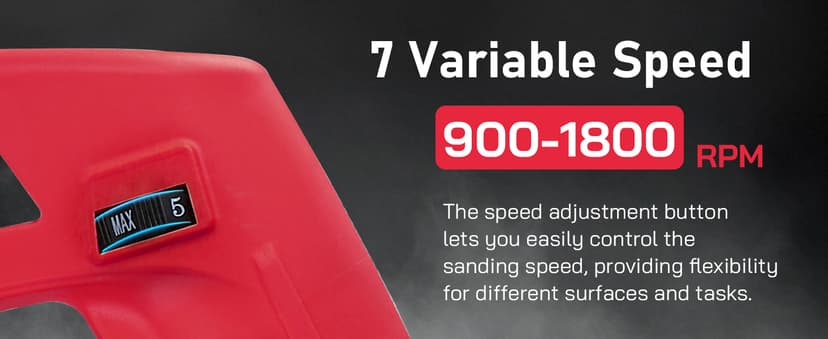 Cofiyard Drywall Sander with Vacuum Dust Collector,1250W Electric Drywall Sander ,7 Variable Speed LED Light 900-1800RPM,Foldable & Extendable Handle Ceiling Popcorn Removal Tool