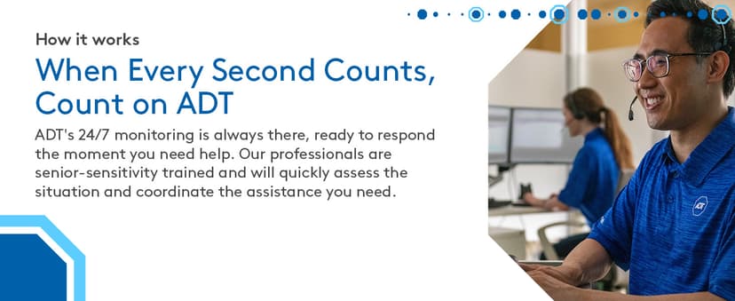 ADT-Monitored 24/7, LTE/GPS Technology, Waterproof Wearable Bracelet, Home & On-the-Go Safety ADT On-The-Go Mobile Medical Alert System for Seniors, Neck Pendant B09JT3ZQWC