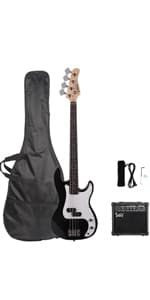 Ktaxon 39 Inch Electric Guitar, Full-Size Beginner Solid Body Electric Guitar Kit with Gig Bag, Strap, Tremolo Bar, Cable & Picks (Black)