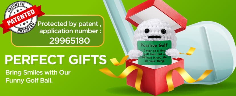 AICase Golf Gifts Accessories Funny Positive Golf Ball Crochet Gag Gift Ideas, Emotional Support Nuggets for Men Women Golfers Tournament Dad Mom Fathers Day Christmas Easter Birthday Stuff