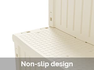 VINGLI Pool Ladder Heavy-Duty Safety Step for Above Ground Pools Stair Entry System with Handrails, Beige and Grey (Beige &Gray, 4 Steps)