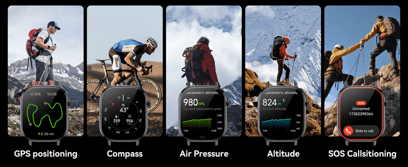 Smart Watch for Men GPS, 2.06"HD Colorful AMOLED, 2026 Multisport Fitness Tracker with Bluetooth Call/Compass/Barometer/Altitude 5ATM Water-Resistance Heart Rate/Sleep Monitor, Outdoor for Android iOS