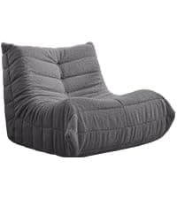 Bean Bag Chair Big Sofa Beanbag Chair for Adults Fireside Chair Bean Bag Lounger with Memory Foam Filled for Home,Apartment or Gaming Venue(Grey Plush Single)