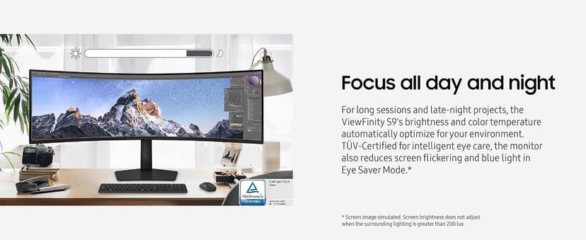 Samsung 49” Business Curved Ultrawide Dual QHD Computer Monitor, USB-C, DisplayPort, HDMI, 120Hz, VESA DisplayHDR 400, Built-in Speakers, Height Adjustable Stand, Eye Care, LS49C954UANXZA, 2024