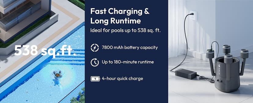 (2026 Upgrade) BUBLUE BuVortex V5 Pool Skimmer Robot,Pool Surface Skimmer Robot with App Control,5L Filter,Dual Cleaning Modes,AI Navigation,Ideal for In-Ground & Above-Ground Pools,Dark Gray