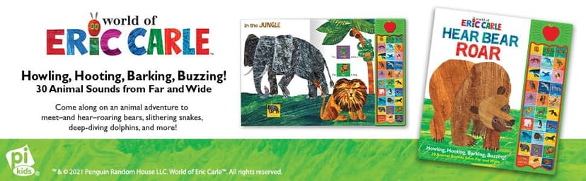 World of Eric Carle, Hear Bear Roar 30-Button Animal Sound Book - Great for First Words - PI Kids 1450874770