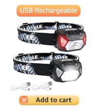Lepro LED Headlamp Rechargeable - Super Bright Head Lamp with 5 Modes for Camping & Hiking Gear Essentials, IPX4 Waterproof Headlight Flashlight with Red Light, USB Cable Included