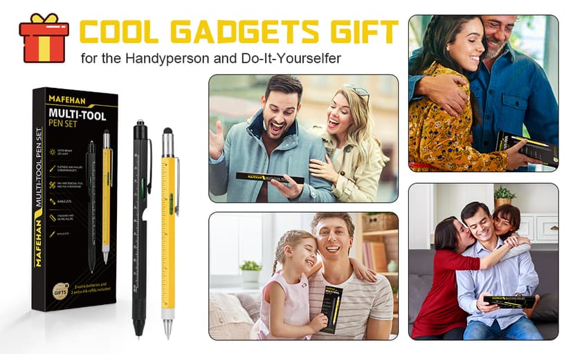 Gifts for Men Who Have Everything – MAFEHAN 9-in-1 Multitool Pen with LED Light, Cool Gadgets & Gifts for Dad, Husband, Grandpa – Christmas Gifts, Stocking Stuffers, White Elephant Ideas