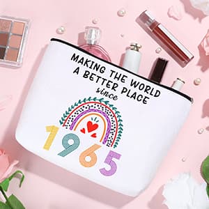 60th Birthday Gifts for Women Funny 60 Year Old Birthday Gifts for Women Turning 60 Gift for Woman Happy 60th Bday Decorations for Woman Mom Her - Wine Glass Makeup Bag Candle Socks