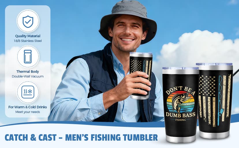 Gifts for Fishermen Fishing Lovers Gifts for Men Cool Fisherman Stuff for Mens Unique Fishing Accessories for Men with Keychain Mug Hat Socks B0FWJFQ3HG