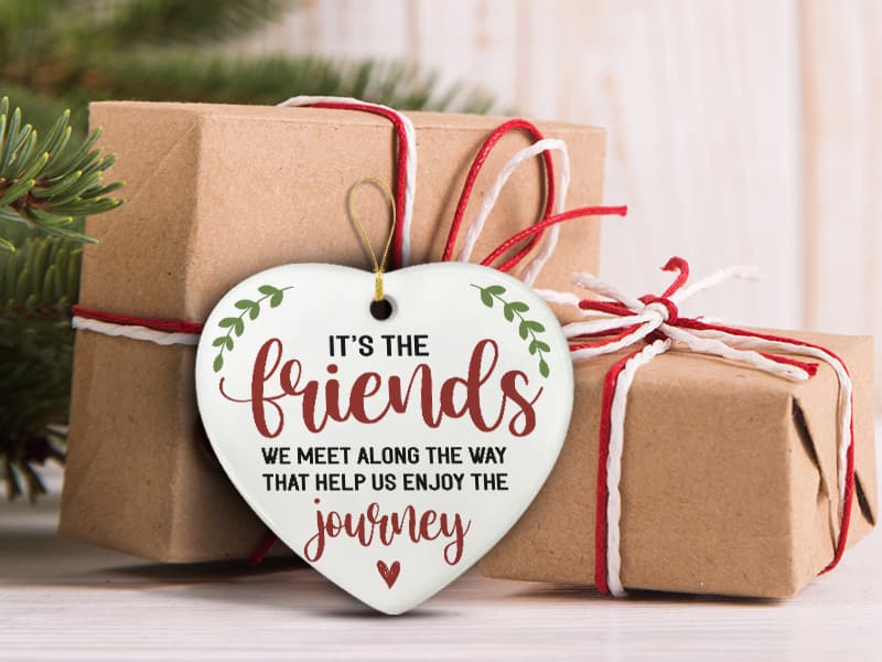 NewEleven Women - Friend Gifts Ornaments 2025 - Friendship Gifts for Friends, Birthday Gift for Women, Besties, Soul Sisters - Ceramic Christmas Ornaments