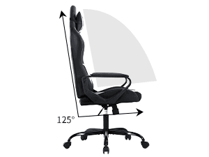 Gaming Chair Office Chair High-Back Ergonomic Video Game Chairs for Kids Teen Adult Height Adjustable Reclining Computer Chair with Lumbar Support Armrest Headrest Game Chair - White
