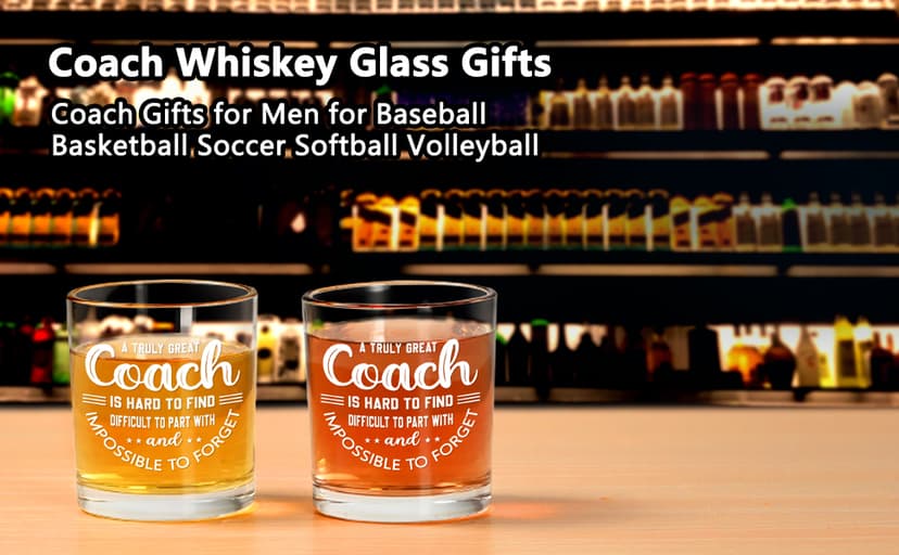 Futtumy Great Coach Whiskey Glass, Coach Gifts for Men, Basketball Coach Gifts, Baseball Soccer Softball Volleyball Gift for Graduation Competition Christmas Birthday