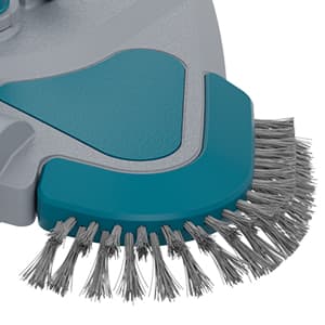 Upgrade Pro Weighted Triangular Pool Rotative Vacuum Head with Brush & EZ Clip Handle - for Cleaning Surface Safe on Vinyl Lined Pools