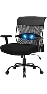 PayLessHere Gaming Chair Ergonomic Computer Chair Office Chair Video Game Chairs with Lumbar Support Desk Chair Armrest Mid Black Cushion Swivel Rolling Chair with Wheels for Home Office(Black)