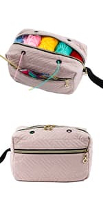 Crochet Bag Organizer - Knitting Bag - Yarn Storage Organizer - Yarn Bag for Crocheting - Yarn Holder for Crochet Accessories, Knitting Needles, Crochet Hooks, Crocheting & Knitting Gifts,