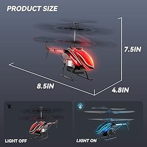 BUSSGO RC Helicopter, Remote Control Helicopter for Kids with 30Mins Flight(2 Batteries), 7+1 LED Light Modes, Altitude Hold, RC Toys for Boys Girls
