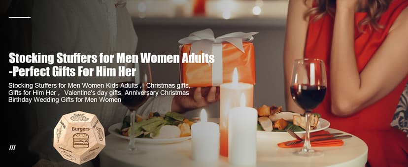 Food Dice Stocking Stuffers for Men Women Kids Adults Date Night Dice Couples Gifts for Him Her Anniversary Christmas Birthday Wedding Gifts for Men Women Him Her Boyfriend Girlfriend Husband