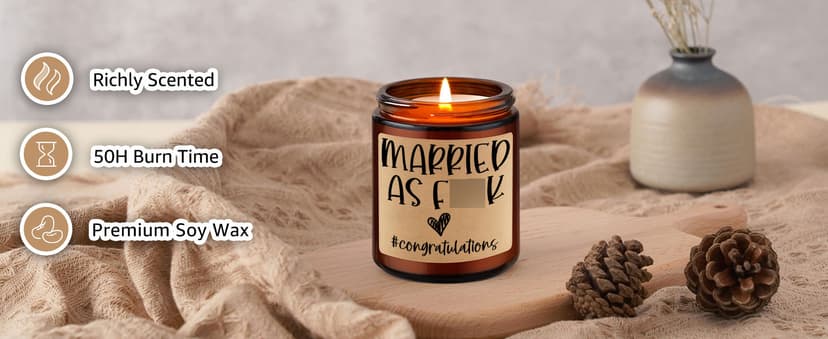 GSPY Scented Candles - Newly Wed Gifts for The Couple, Funny Wedding Gifts for Newlyweds, Married Couple - Wedding Congratulations Presents, Honeymoon, Married Present for Bride, Groom