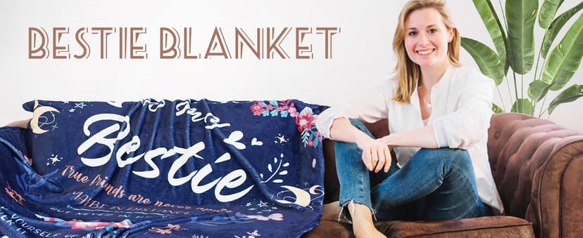 Bestie Gifts for Women on Christmas - Best Friend Blanket Gift 60 x 50 Inch - Bestie Gift, Best Friend Happy Birthday Gifts - Friendship Flannel Throw Blanket Thinking of You Far Away Gifts