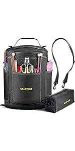 CRAFTISS Knitting Bag Yarn Storage - Christmas Gift - Durable Canvas Yarn Holder for Crochet Accessories - Organizer Crochet Bag with Knitting Accessories Case (Turquoise)