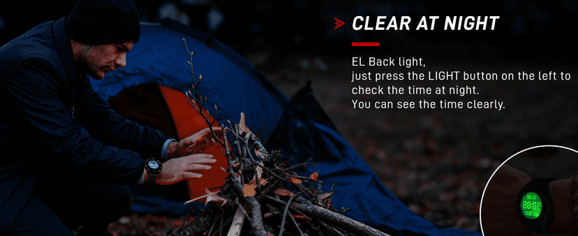 CakCity Digital Watch Military Watches for Men Black Tactical Sports Waterproof Men's Women's Wrist Watch with LED Backlight Nylon Band Stopwatch,Green