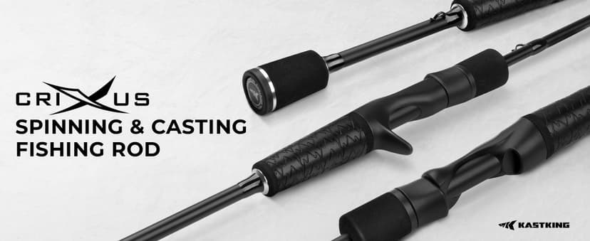 KastKing Crixus Fishing Rods,IM6 Graphite Spinning Rod & Casting Rod W/Zirconium Oxide Ring Stainless Steel Guides, SuperPolymer Handle