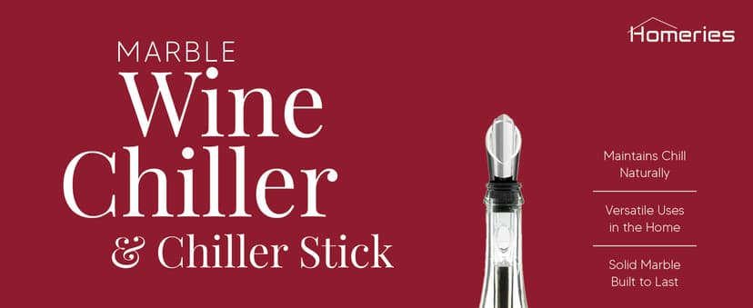 Homeries Marble Wine Chiller Bucket - Wine & Champagne Cooler for Parties, Dinner – Keep Wine & Beverages Cold, Wine Chillers for Bottles – Holds Any 750ml Bottle - Ideal Gift for Wine Enthusiasts