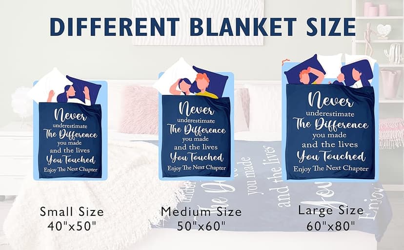 Farewell Gifts, Graduation Gifts, Coworker/Boss Leaving Job Gifts, Thank You Gifts for Women, Teacher/Employee Appreciation Gift, Retirement Gift, Inspirational Goodbye Gifts Blanket 60” x 50”