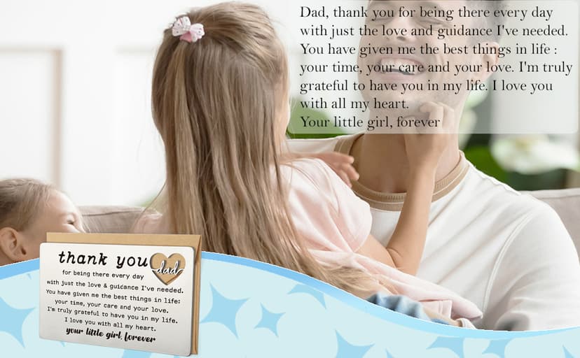 YODOCAMP Thank You Dad Engraved Wallet Card Inserts, Dad Gifts from Daughter, Birthday Father's Day Thanksgiving Christmas Valentines Gifts Card for Dad Father Papa