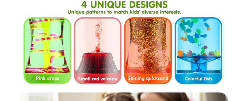 JOYIN 4-Pack Fidget Tubes for Kids, Sensory Tubes, Stress Relief Toy, Speech Therapy, Calming Toys for Children with Autism, Calm Down Corner Classroom Supplies, Christmas School Gifts for Toddlers