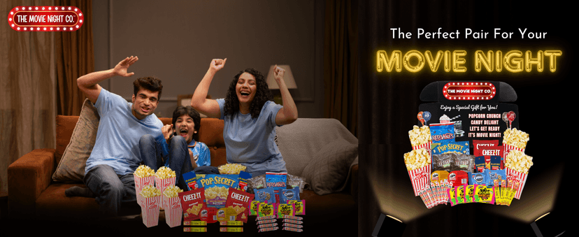 Movie Night Gift Basket – 42-Piece Gift Box with Popcorn, Candy, Snacks & Bingo – Birthdays, Date Night, Family, Kids, Adults, Mom, Dad, Teens, Christmas, Mothers Day, Fathers Day, Raffle & Fundraiser