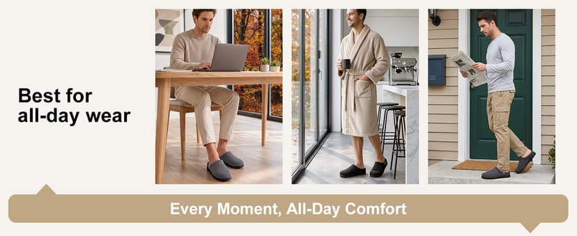 Birthday Gifts, Soft, Slip-on, Supportive, Breathable, Machine-Washable, Indoor Outdoor VeraCosy Men's Memory Foam Slippers Comfy Durable Moccasin House Shoes B0CLGK9159
